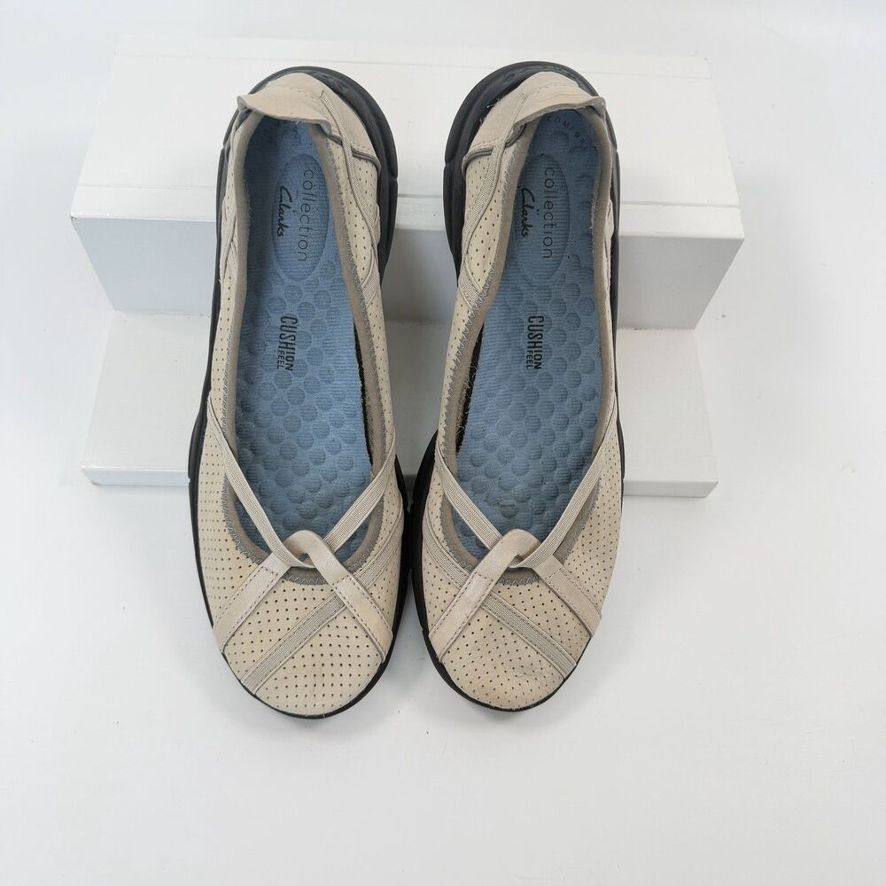 Clark’s Privo Berry Loafer Flats Ballet Leather Women’s Beige Size 8 - Picture 5 of 10